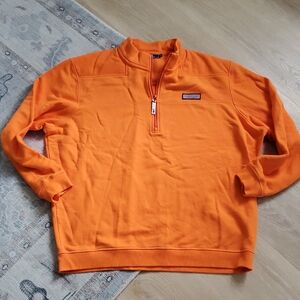 Vineyard Vines Mens Orange 1/4 Zip Pullover Sweatshirt SzXXL